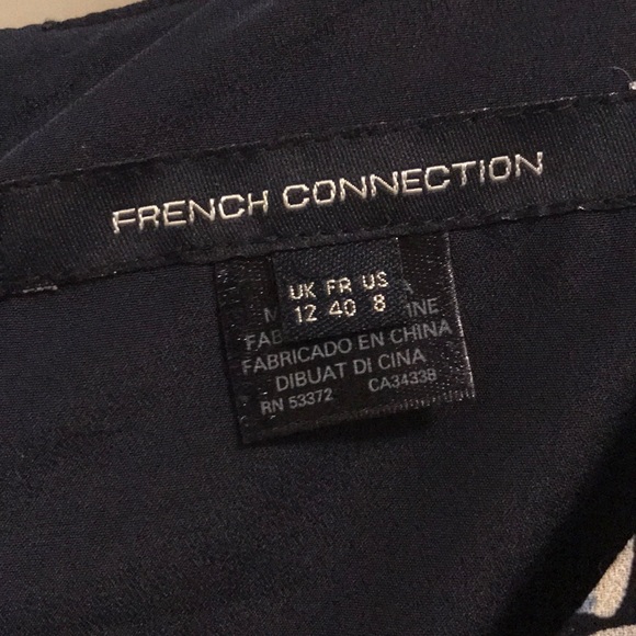 French Connection navy blouse with floral design - Picture 2 of 3